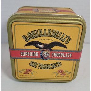 Vintage Kitchen 1993 D Ghirardelli's Chocolate San Francisco Tin Box *Empty*